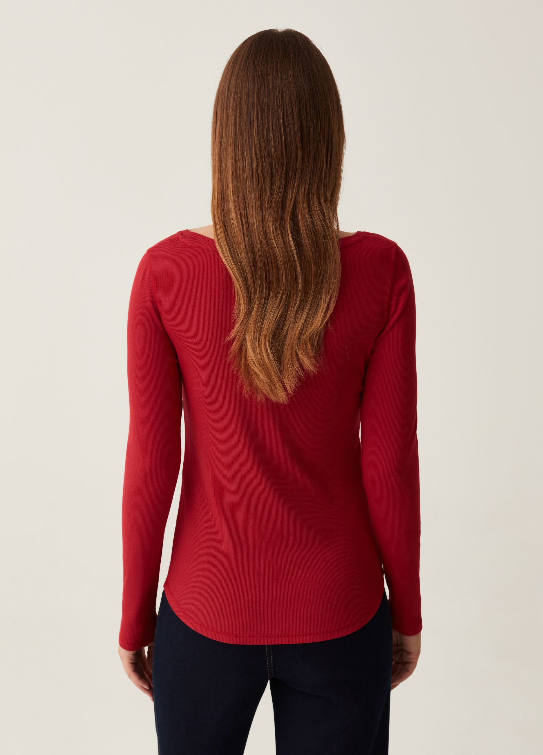 T-shirt premaman a costine con maniche lunghe_1