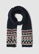 Sciarpa blu navy jacquard a trecce_0