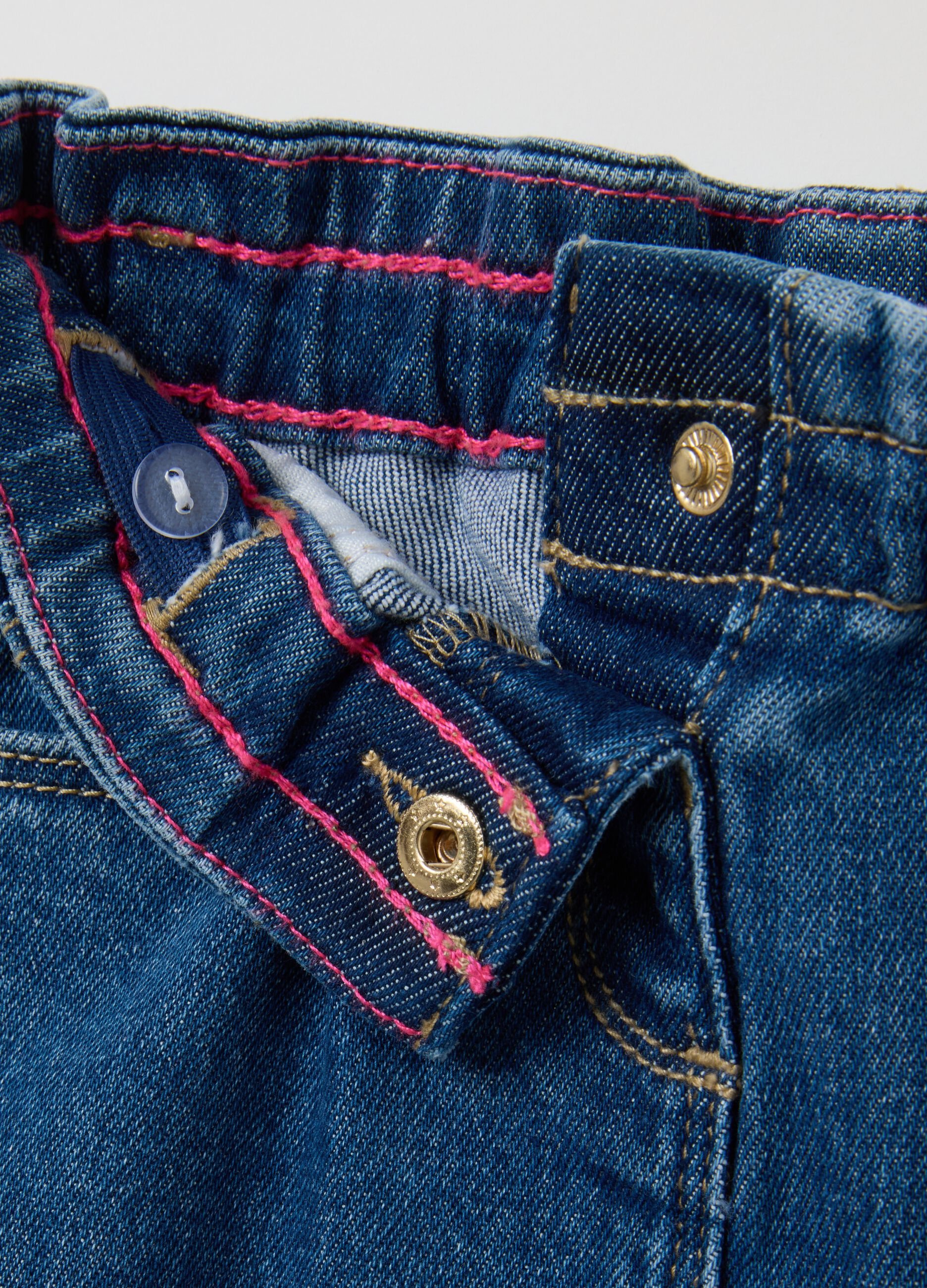 Girls' Cargo Denim Trousers - Regular Fit