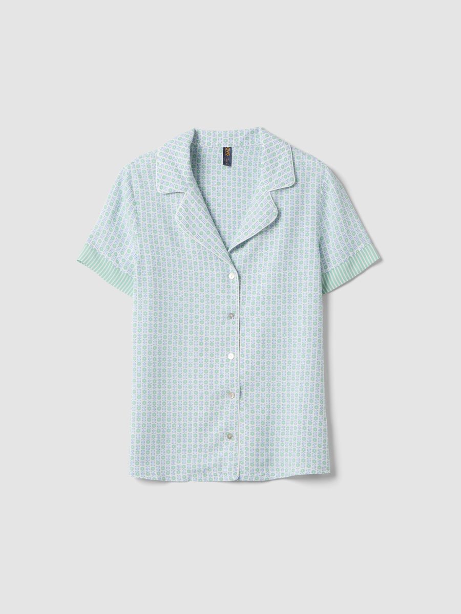 Multicolour pure viscose pyjama shirt, regular fit with design_4