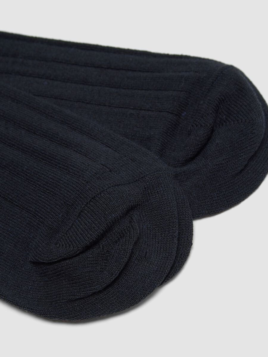 2-pack of blue long socks in stretch cotton_2