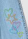 Girl's blue wide leg cotton jeans with embroidery_2