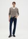 Beige mixed regular fit sweater_0