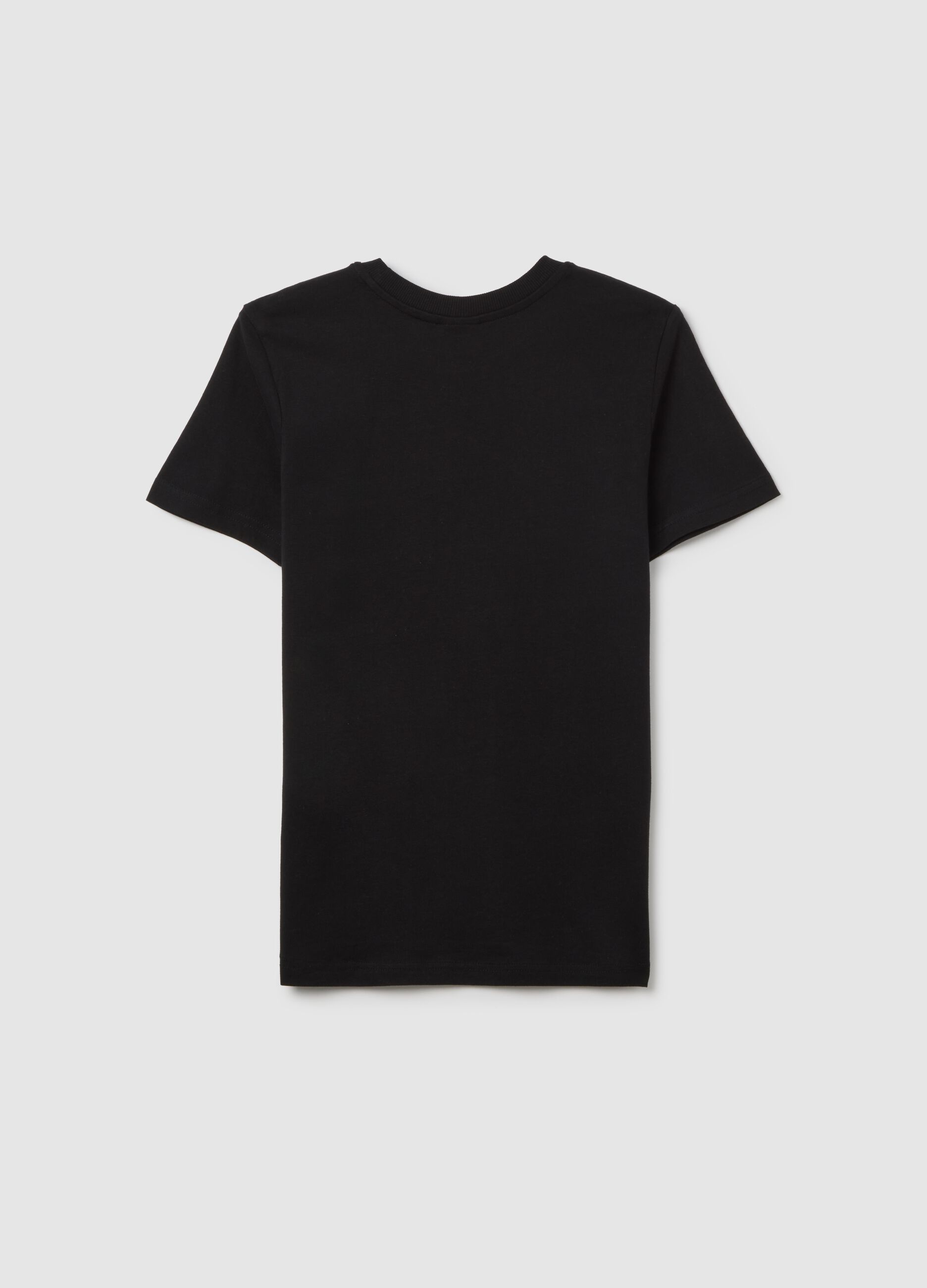 T-shirt da ragazzo in puro cotone nero regular fit stampa Minecraft
