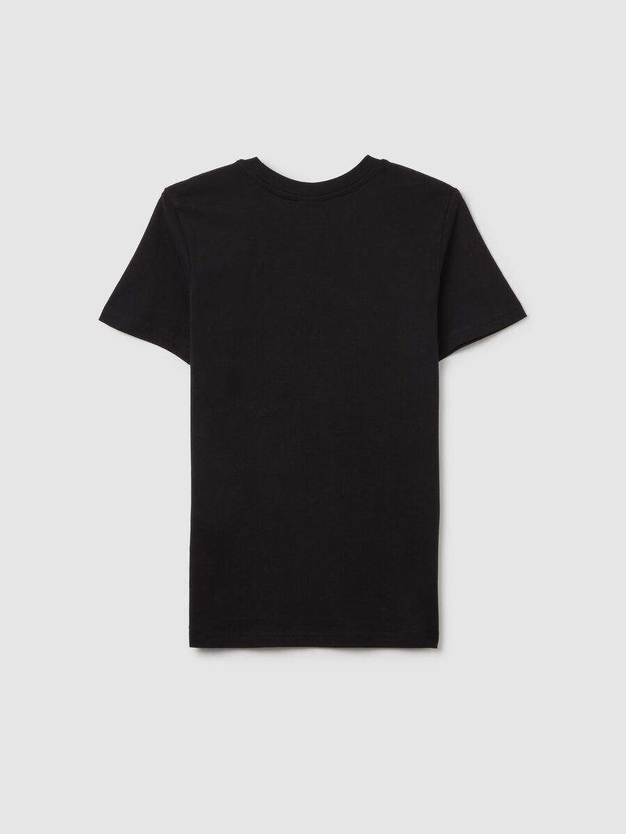T-shirt da ragazzo in puro cotone nero regular fit stampa Minecraft_4