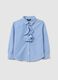 Girl's multicolour regular-fit cotton blend shirt with ruffles_0
