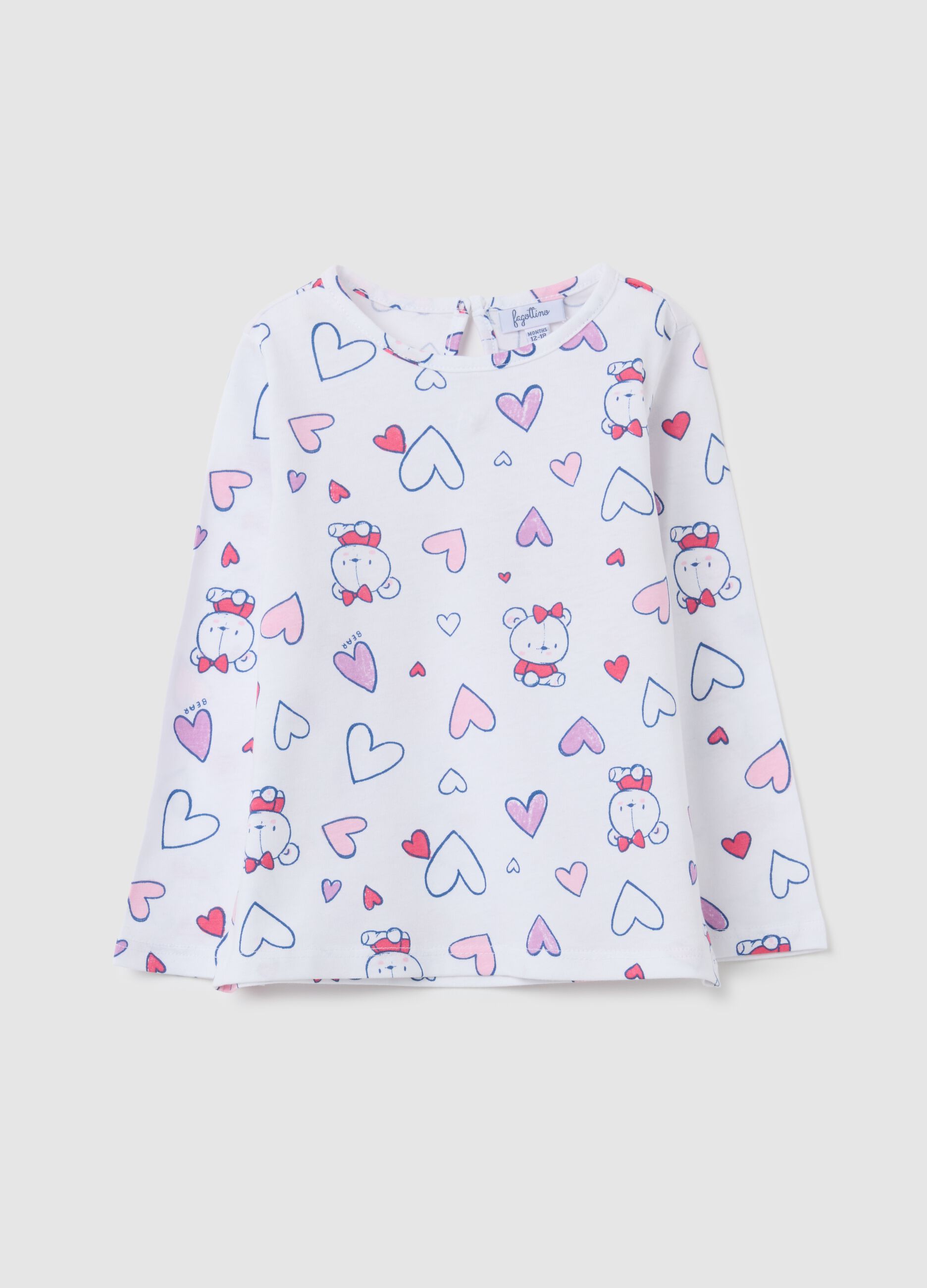 Multicolour regular fit pure cotton girl's T-shirt