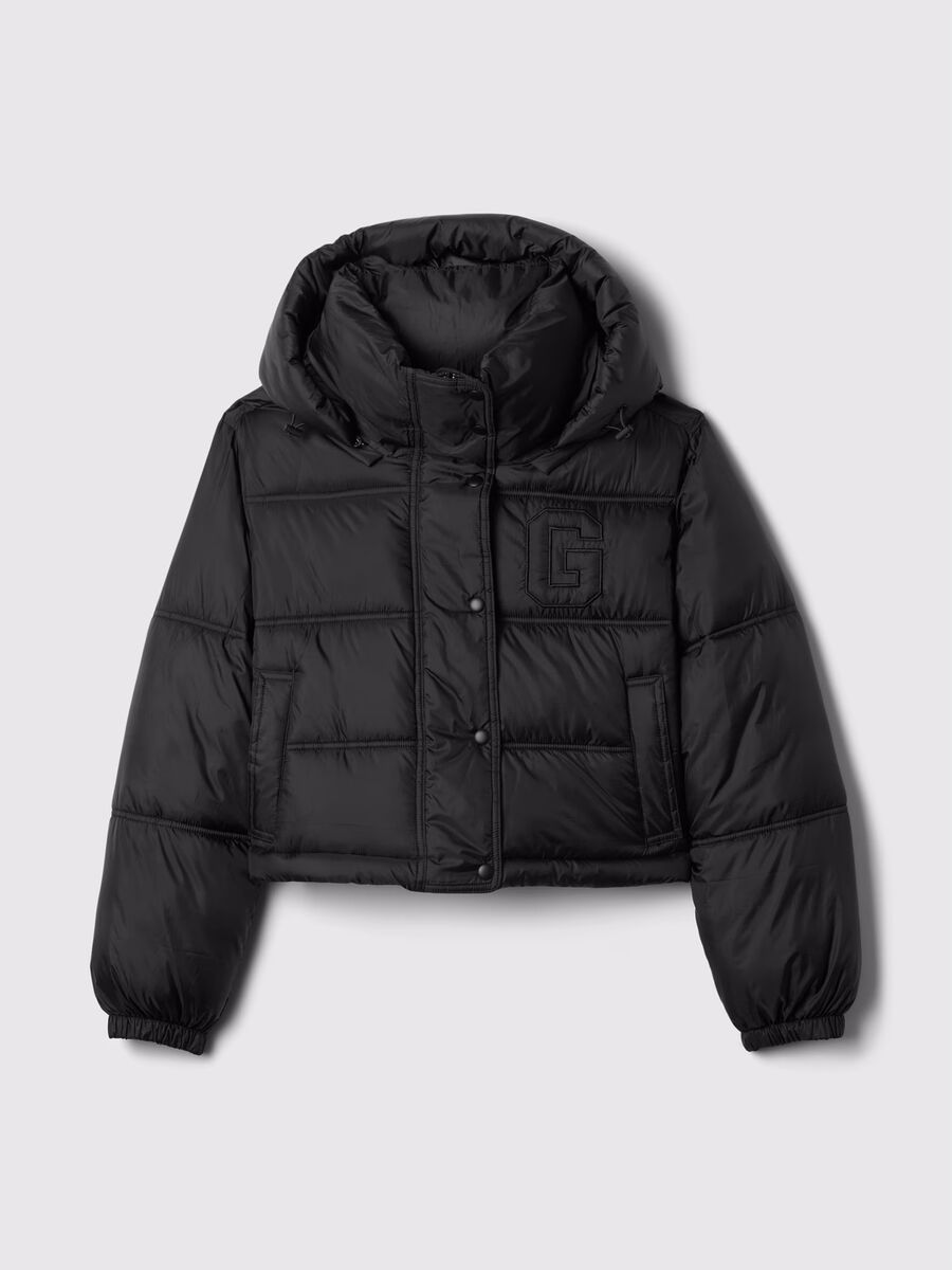 Short quilted down jacket with hood_4