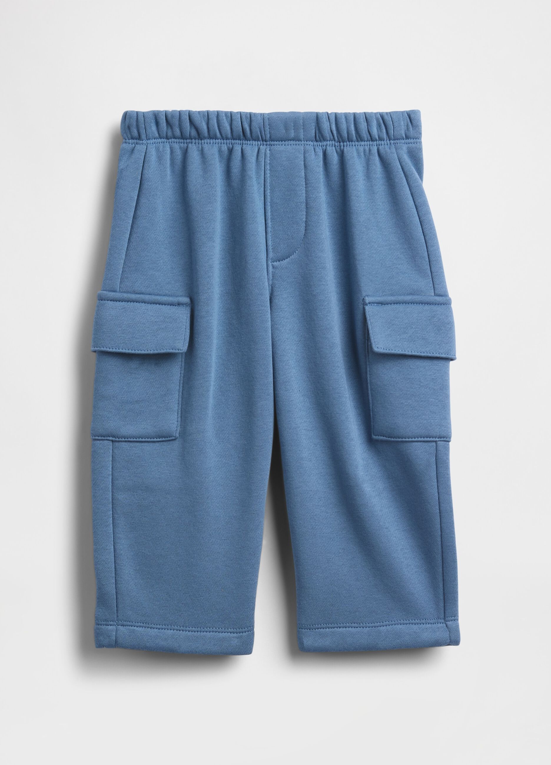 Blue Cotton Blend Baby Trousers