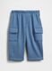 Blue Cotton Blend Baby Trousers_0