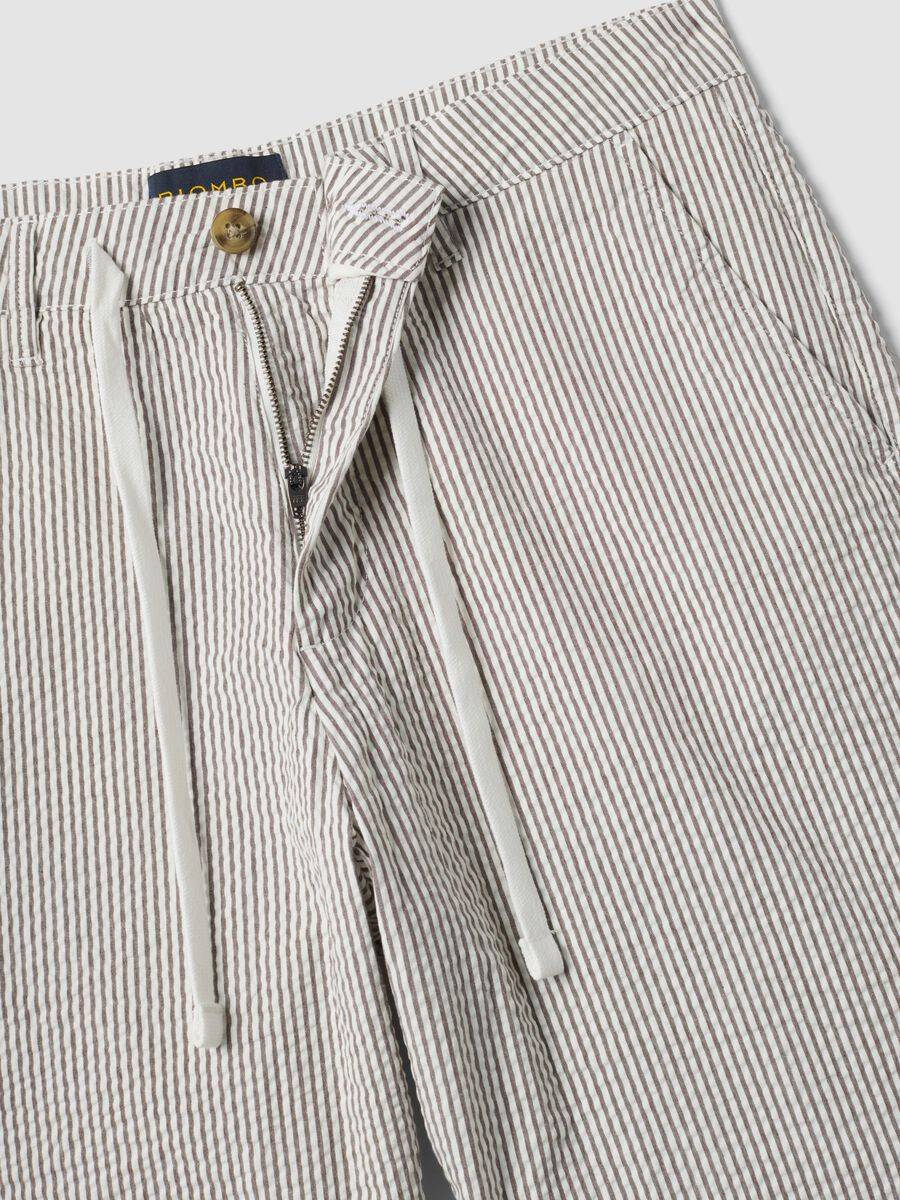Shorts a righe multicolor in cotone elasticizzato regular fit_5