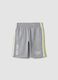 Grey pure cotton shorts with side stripes_0
