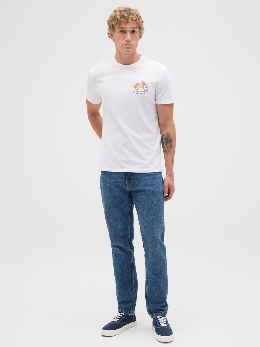 T-shirt da uomo in puro cotone bianca regular fit_1