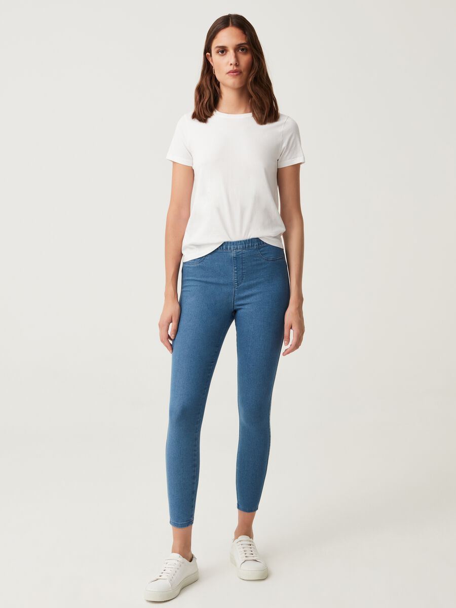 Jeggings cropped a vita alta_0