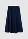 Women's long skirt in pure blue cotton regular fit_4
