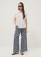 Blue pure viscose wide-leg patterned trousers, regular fit_0