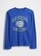 Blue Long Sleeve Cotton T-shirt_0