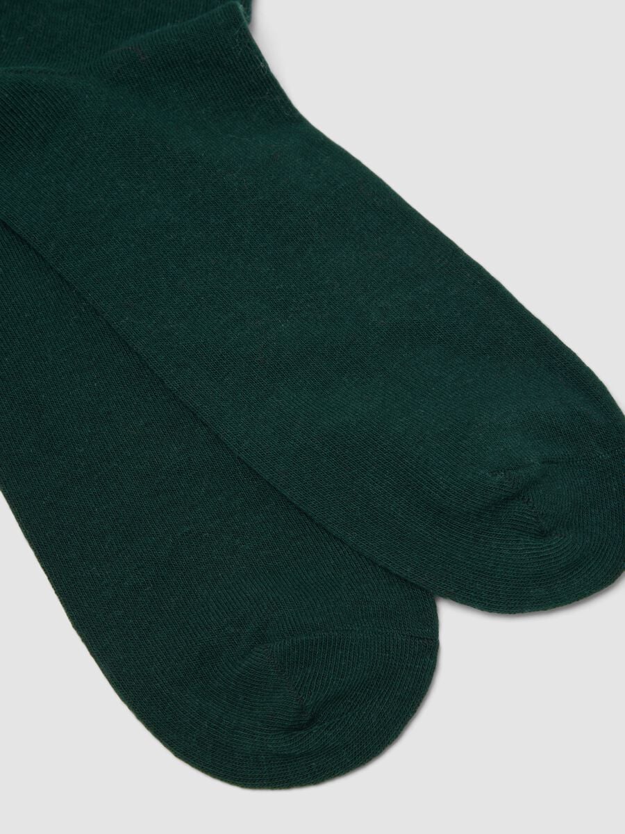 Calze midi verdi in cotone elasticizzato con stampa Babbo Natale_1