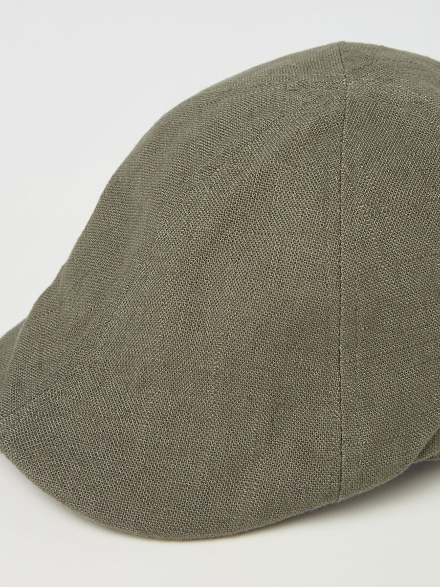 Viscose and linen flat cap_1