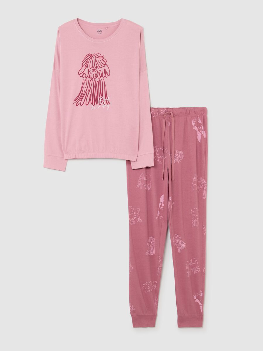 Pigiama in puro cotone rosa vestibilità regular_4