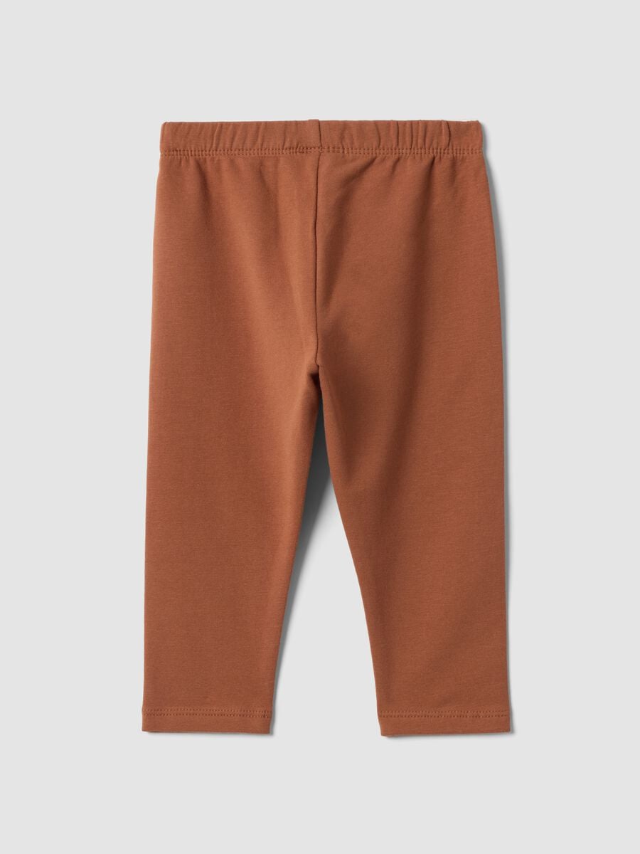 Leggings marroni in cotone organico elasticizzato_1