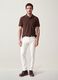 Brown pure cotton piqu&eacute; polo with classic collar, regular fit_2