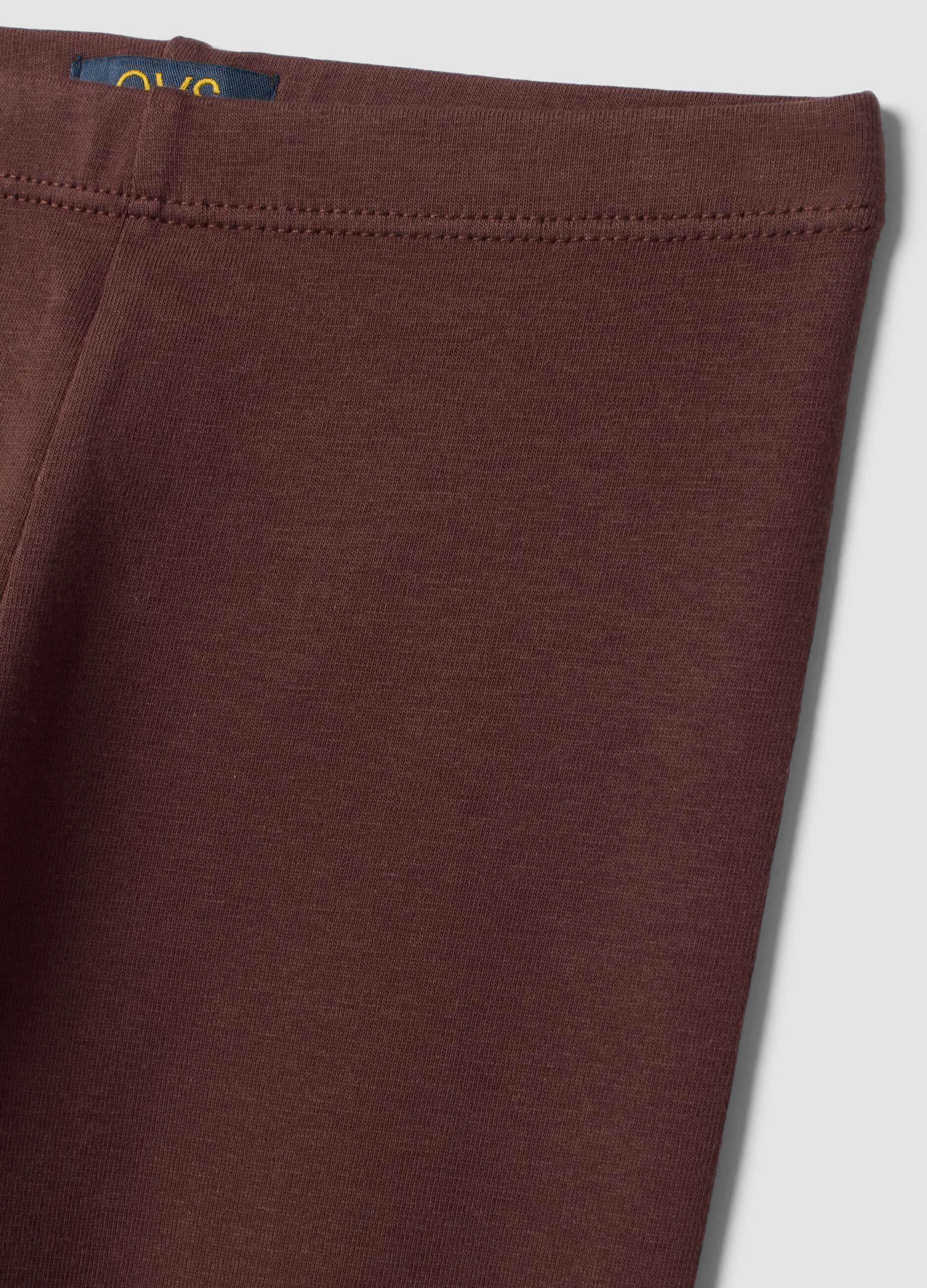 Leggings marroni in cotone elasticizzato skinny fit