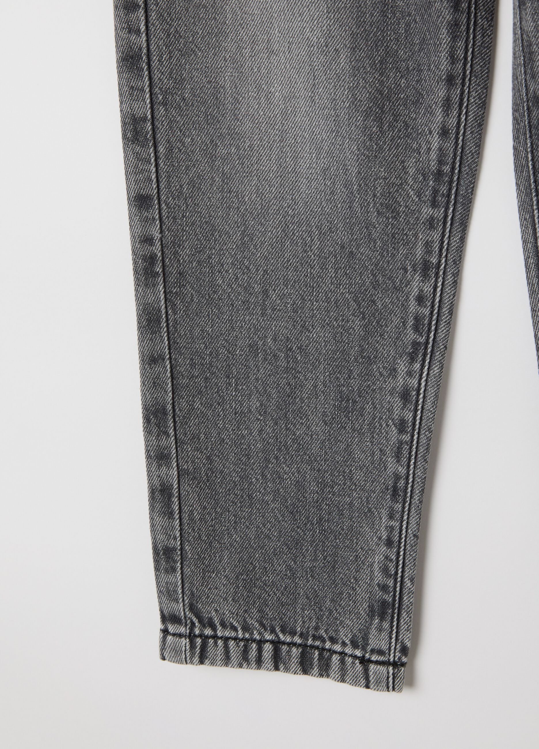 Children's grey cotton blend jeans with regular fit