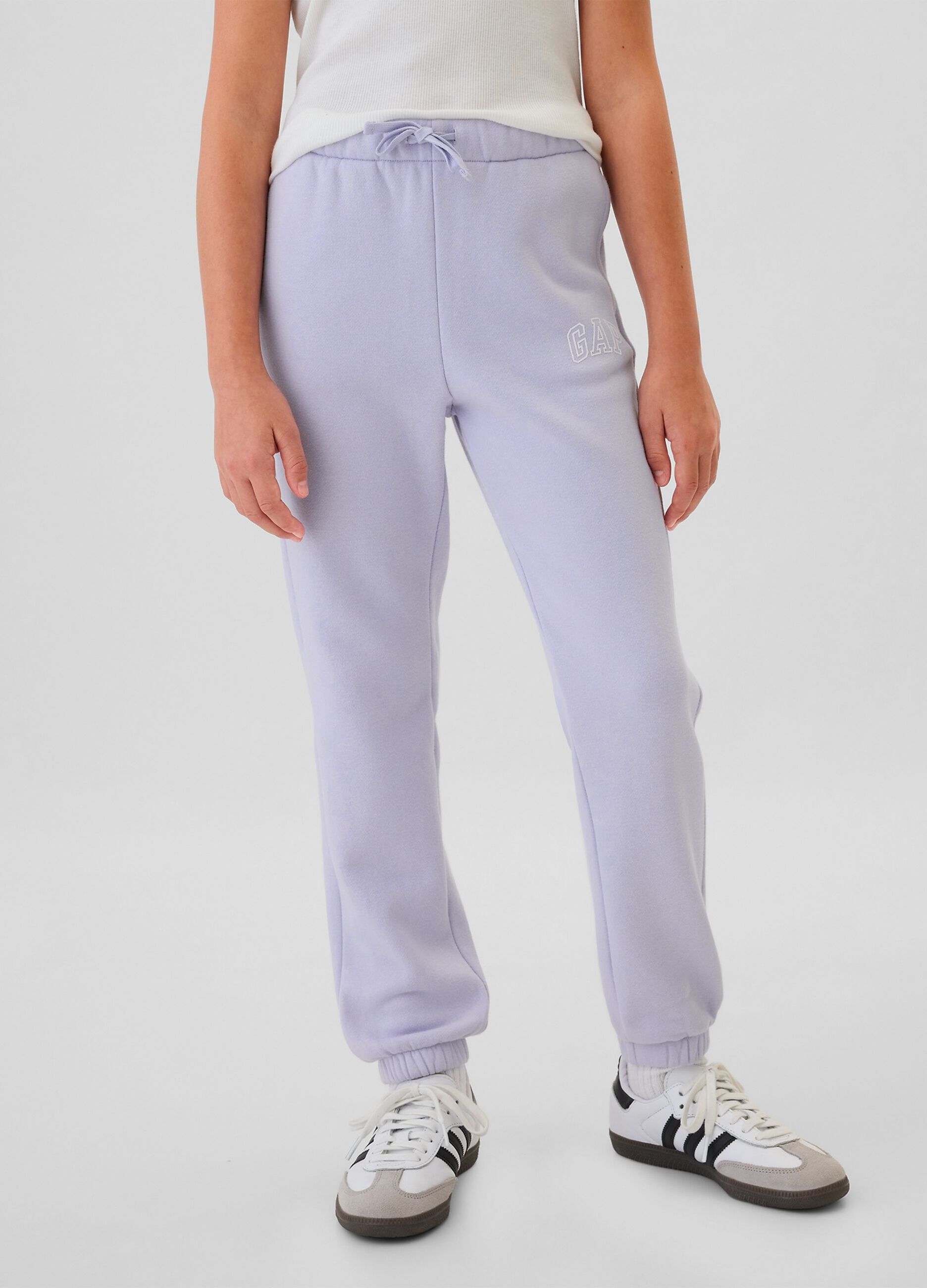 Joggers with drawstring and logo embroidery