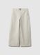 Beige wide-leg stretch cotton chino trousers regular fit_4