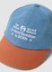 Blue and orange baseball cap in a cotton-viscose blend_1