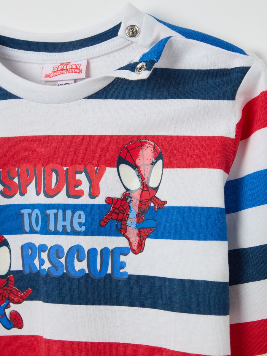 Long-sleeved striped T-shirt with Spidey print_2