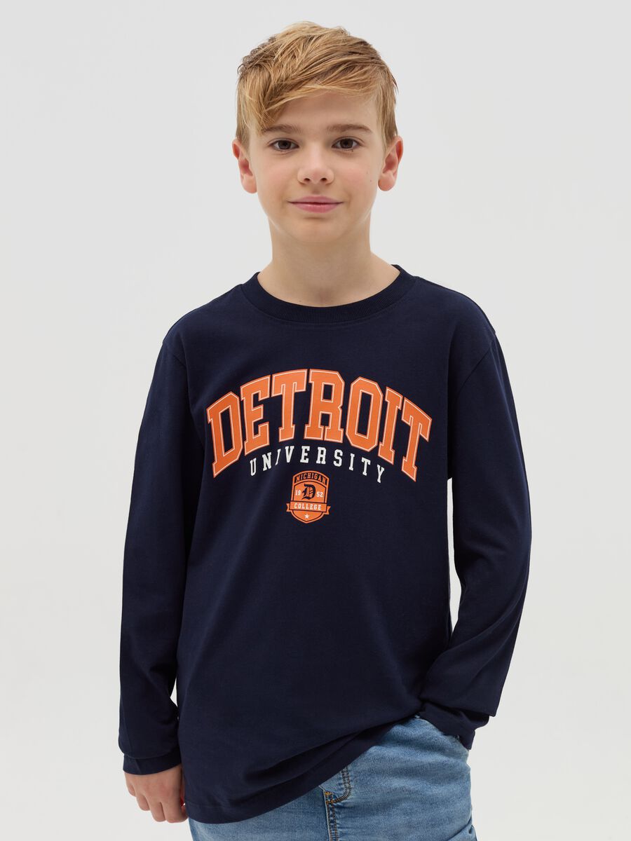 T-shirt a maniche lunghe con stampa_0