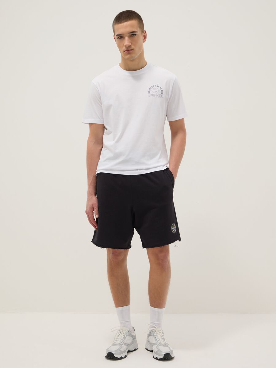 White pure cotton short-sleeve T-shirt, relaxed fit with print_1