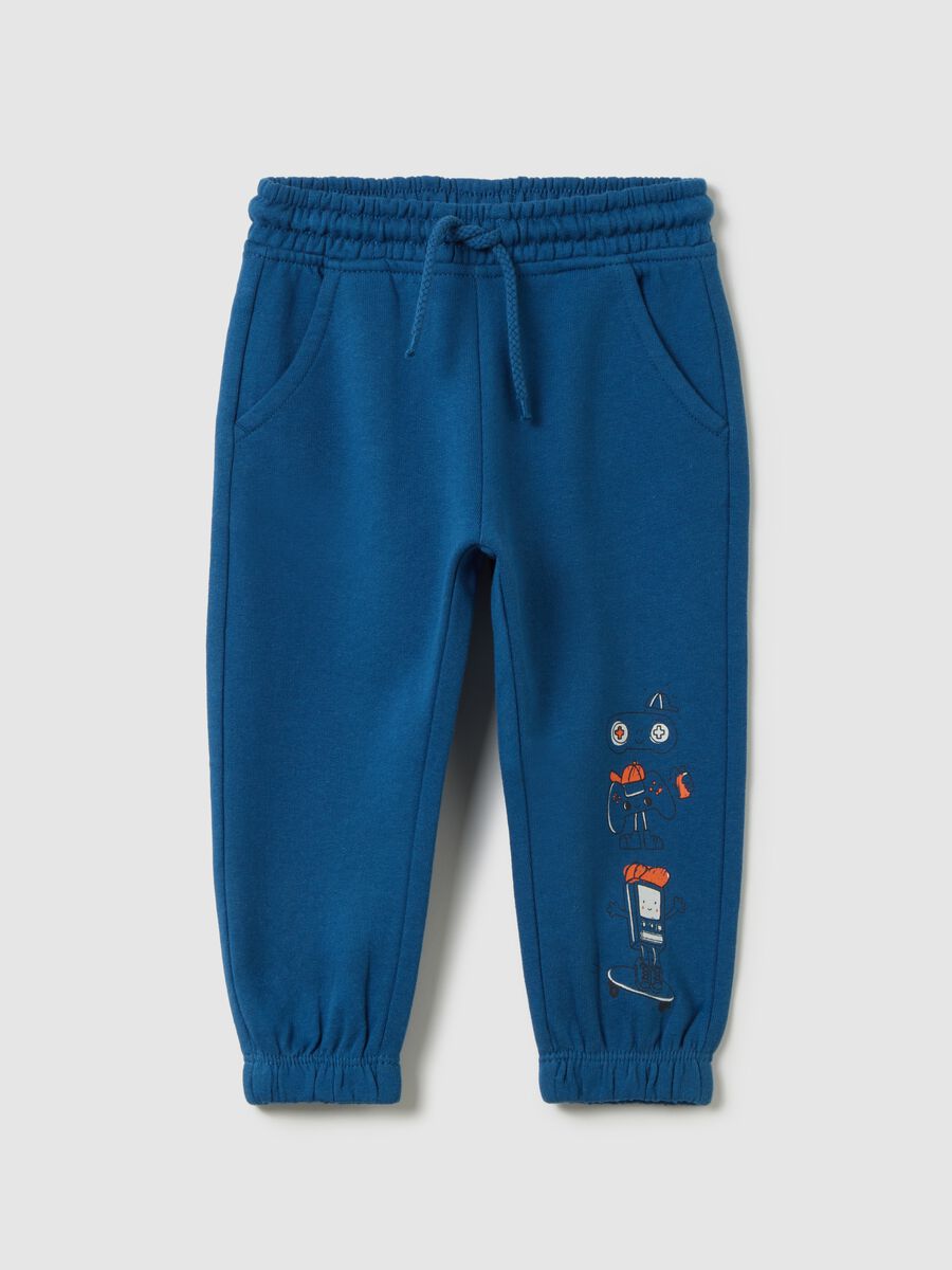 Children's blue cotton jogger trousers_0