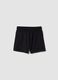 Girls&rsquo; black pure cotton shorts, regular fit_1