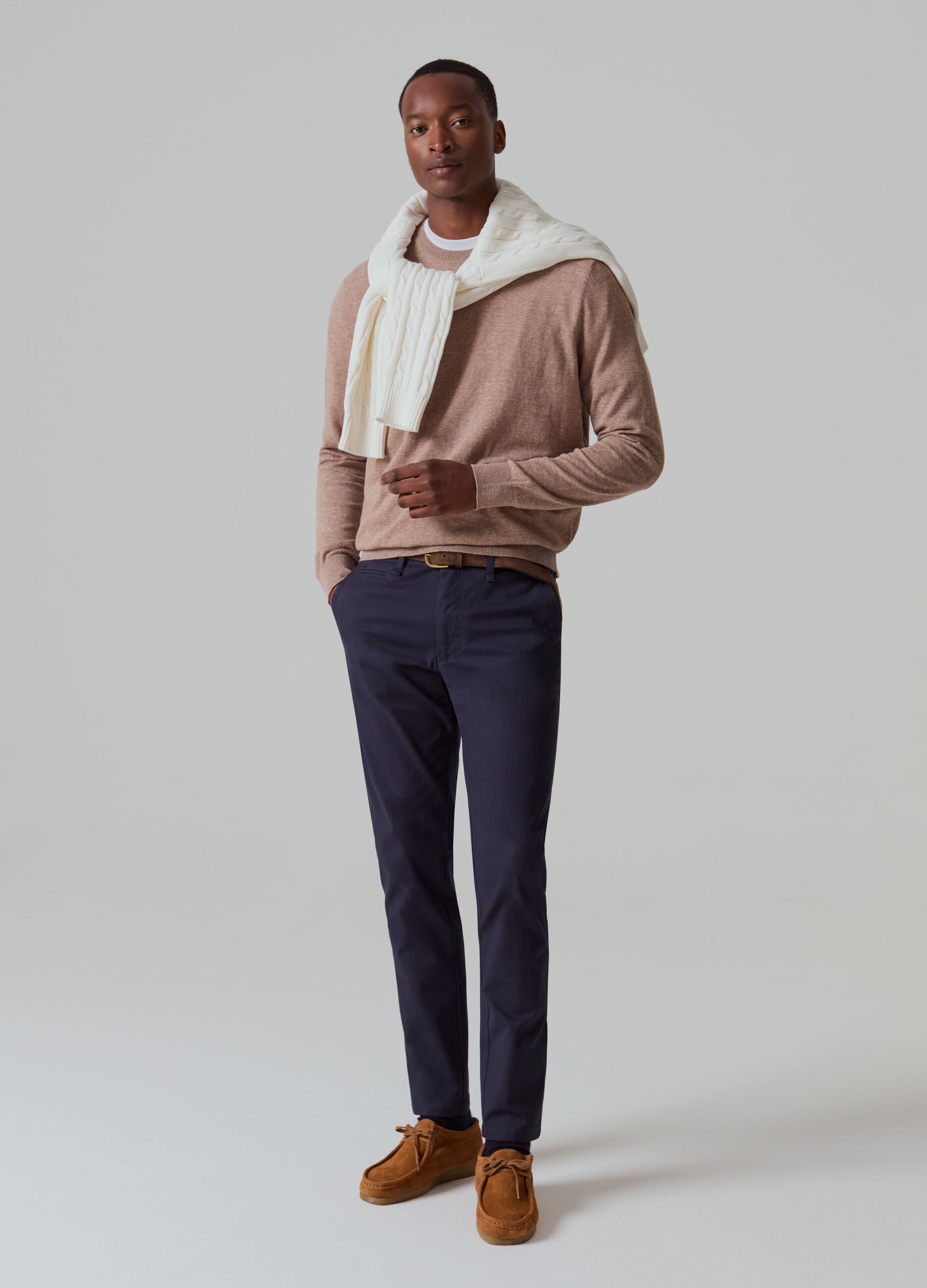 Slim-fit, stretch cotton chinos