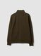 Green cotton-blend sweatshirt with crew neck and zip, regular fit_6