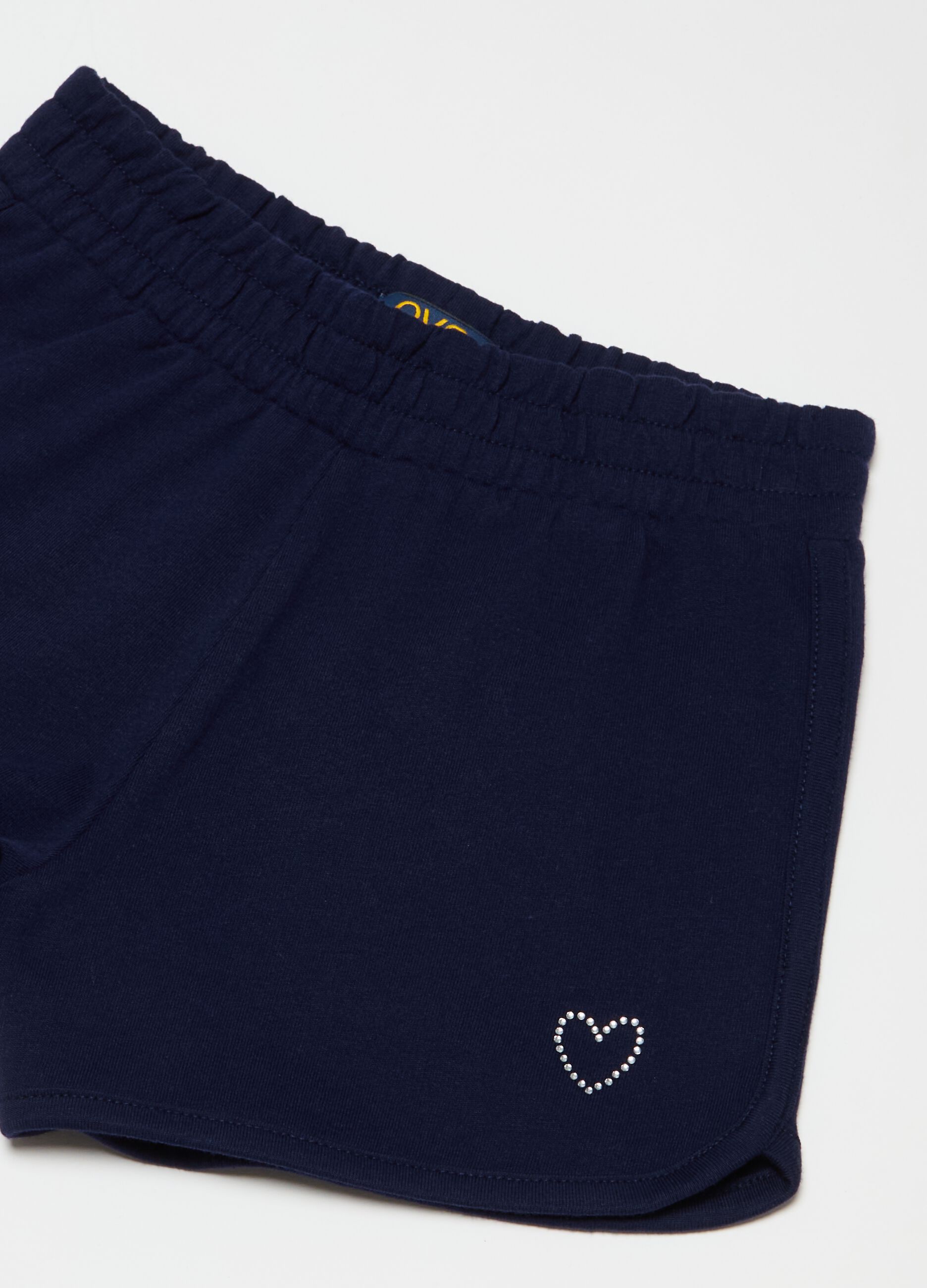 Shorts in felpa con strass