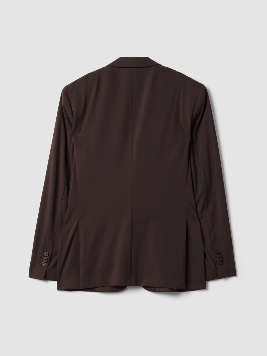 Blazer marrone in tessuto elasticizzato 4 Way Stretch slim fit Easy iron_2