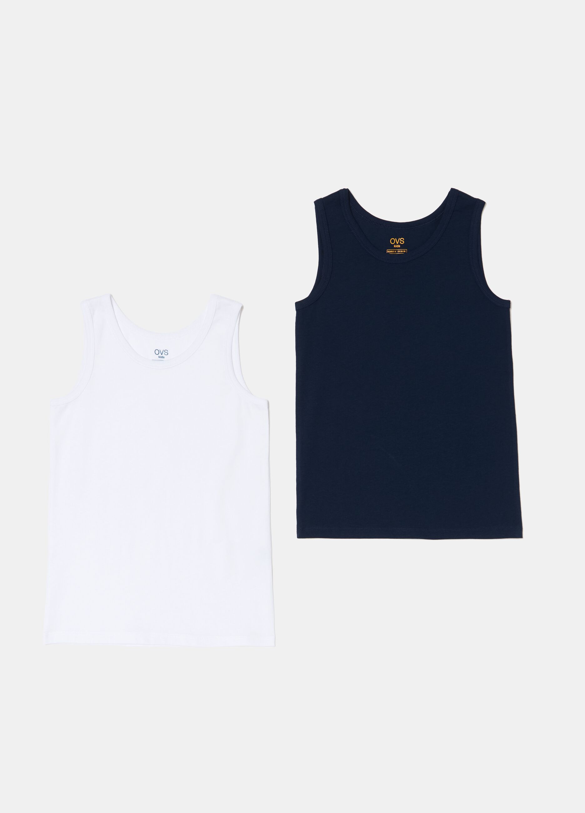 Two-pack racerback vests in organic cotton