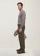 Pantaloni chino verde in twill di cotone elasticizzato slim fit_2