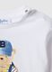 White pure cotton regular fit t-shirt with teddy bear for boys_2