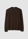 Brown crew-neck wool-blend jumper, regular fit_0
