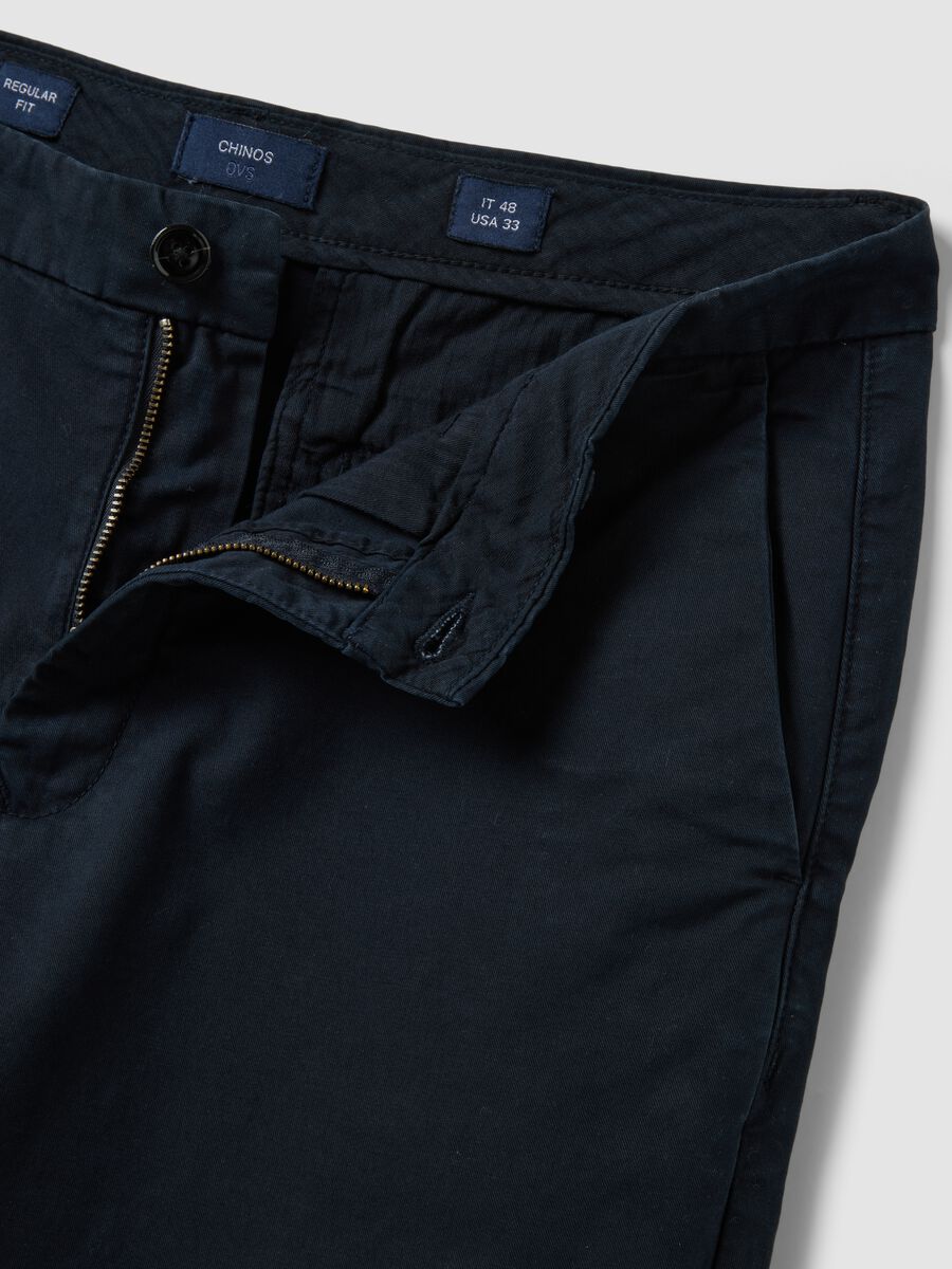 Blue regular-fit stretch cotton chino trousers_5