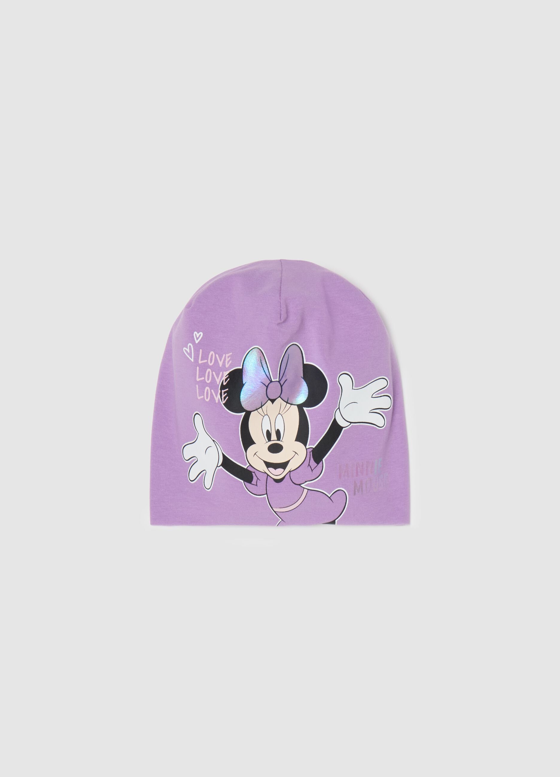 Jersey hat with Minnie Mouse print