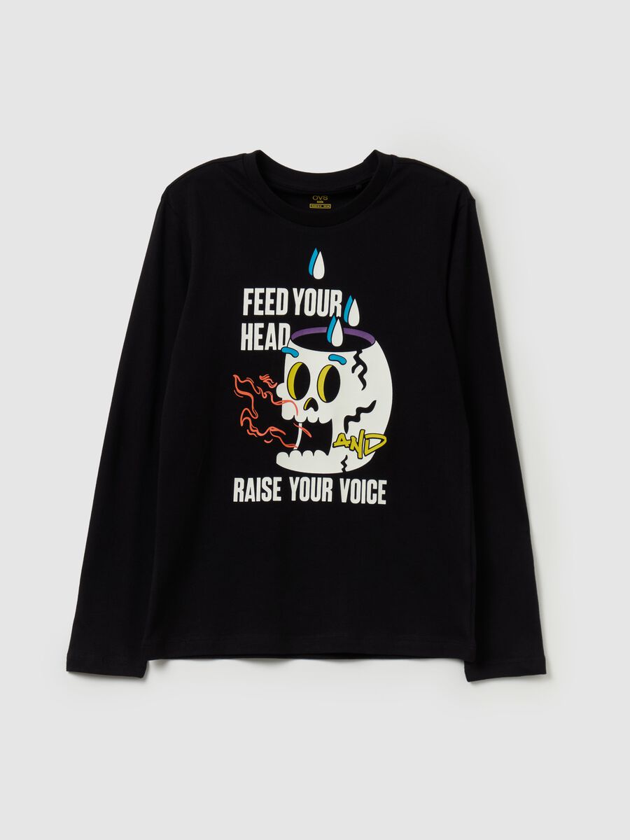 T-shirt a maniche lunghe con stampa_3