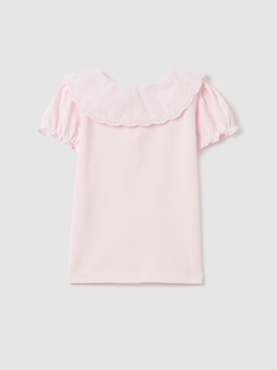 Girls' pink pure cotton T-shirt in regular fit_1