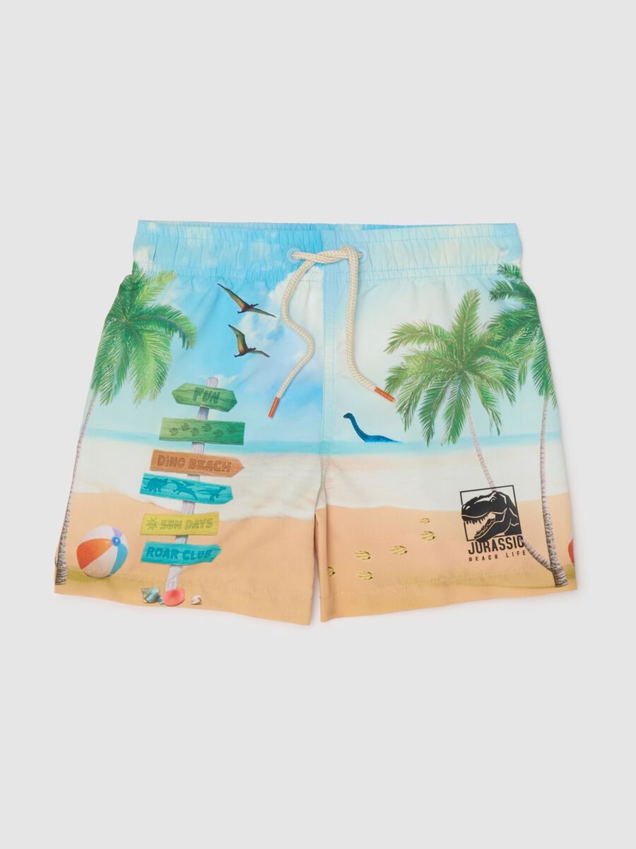 Costume da bagno corto da bambino in misto multicolor regular fit con girovita elasticizzato_0