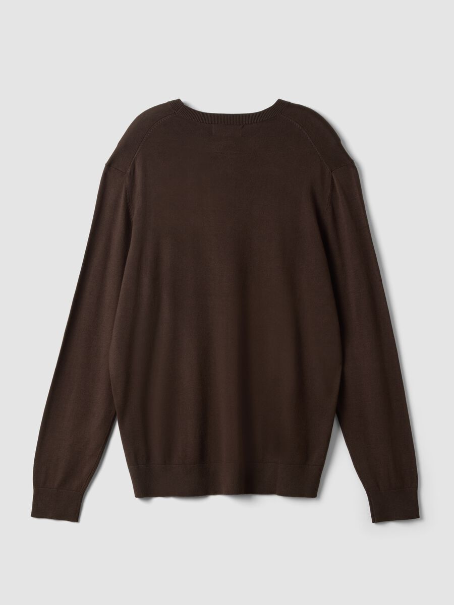 Maglia girocollo marrone in misto viscosa regular fit_2